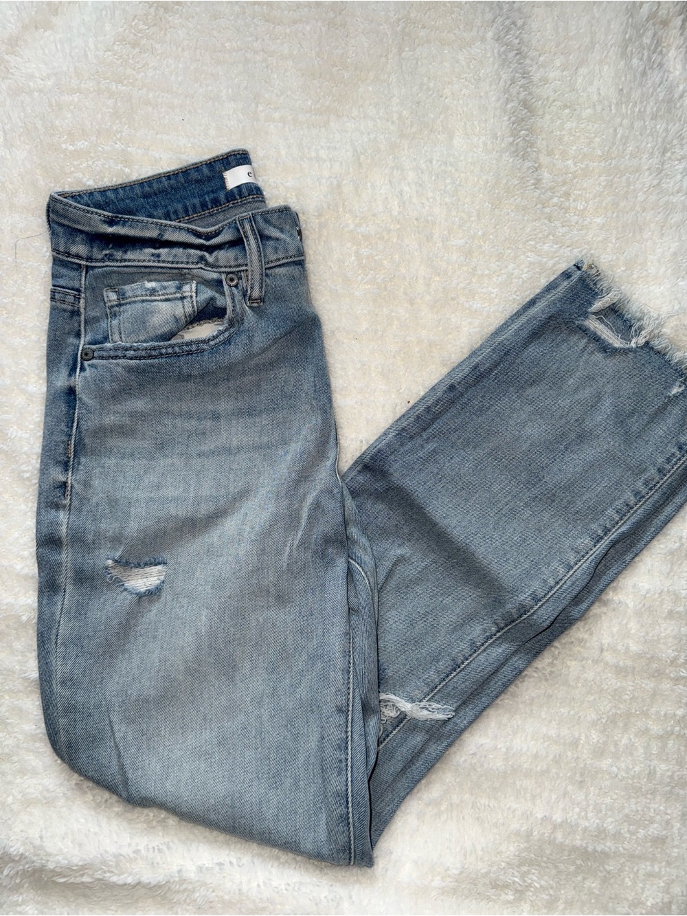 Eunina Light Wash Distressed Women's Jeans